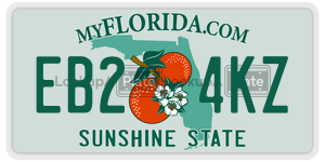 EB24KZ  license plate in FL