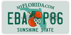 EBAP86  license plate in FL