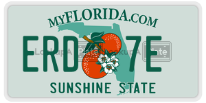 ERD7E  license plate in FL