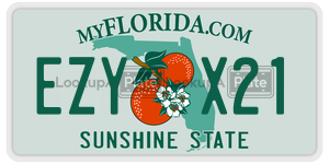 EZYX21 license plate in Florida