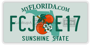 FCJE17 license plate in Florida
