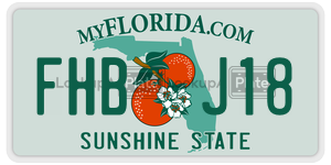 FHBJ18  license plate in FL