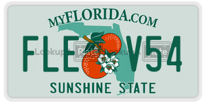FLEV54 license plate in Florida