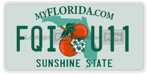 FQIU11  license plate in FL