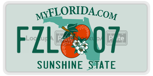 FZL07  license plate in FL