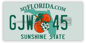 GJW45  license plate in FL
