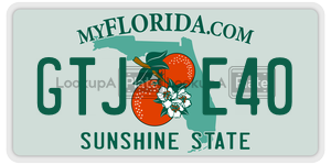 GTJE40 license plate in Florida
