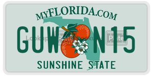 GUWN15 license plate in Florida