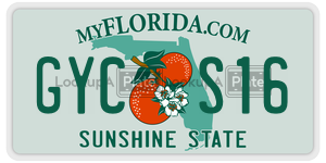 GYCS16 license plate in Florida