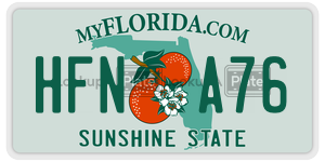HFNA76  license plate in FL
