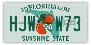 HJWW73 license plate in Florida