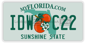 IDWC22 license plate in Florida