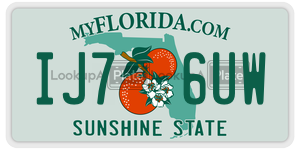 IJ76UW  license plate in FL