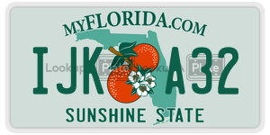 IJKA32 license plate in Florida