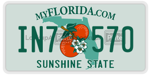 IN7570  license plate in FL