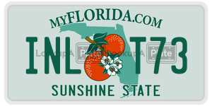 INLT73 license plate in Florida