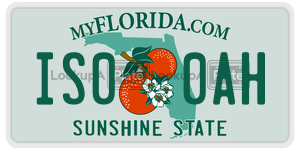 IS00AH  license plate in FL