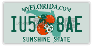 IU58AE  license plate in FL