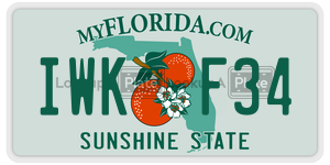 IWKF34 license plate in Florida