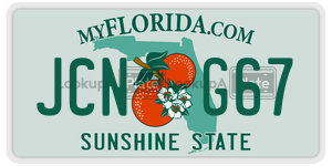 JCNG67  license plate in FL