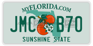 JMCB70  license plate in FL