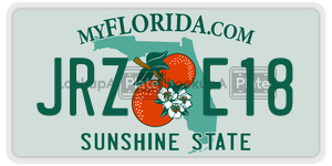 JRZE18 license plate in Florida