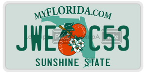 JWEC53 license plate in Florida