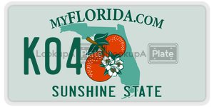 K04  license plate in FL