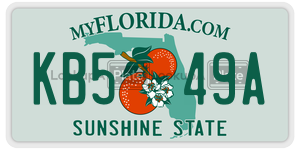 KB549A  license plate in FL