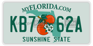 KB762A  license plate in FL