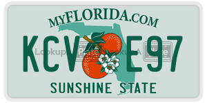 KCVE97 license plate in Florida