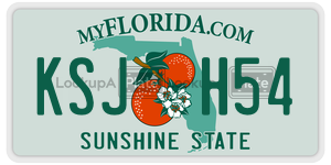 KSJH54  license plate in FL