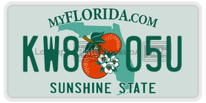 KW805U license plate in Florida