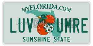 LUVUMRE license plate in Florida