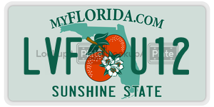 LVFU12 license plate in Florida
