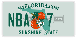 NBA7 license plate in Florida