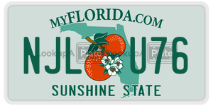 NJLU76  license plate in FL