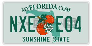 NXEE04 license plate in Florida