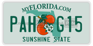 PAHG15  license plate in FL