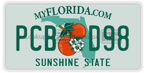 PCBD98 license plate in Florida