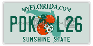 PDKL26 license plate in Florida