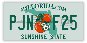 PJNF25  license plate in FL