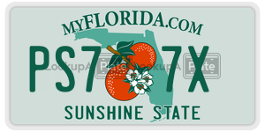 PS77X license plate in Florida