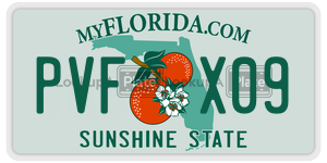 PVFX09 license plate in Florida