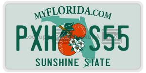 PXHS55 license plate in Florida