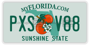 PXSV88 license plate in Florida