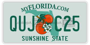 QUJC25 license plate in Florida