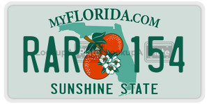 RAR154  license plate in FL