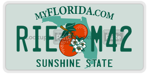 RIEM42 license plate in Florida