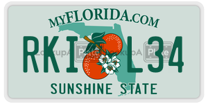 RKIL34 license plate in Florida